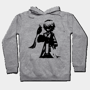 Pirate Captain (rock star) minimal silhouette white Hoodie